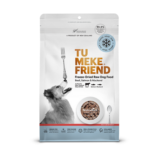 TuMeke Friend - 牛肉三文魚鯖魚超級食物凍乾犬糧 320g